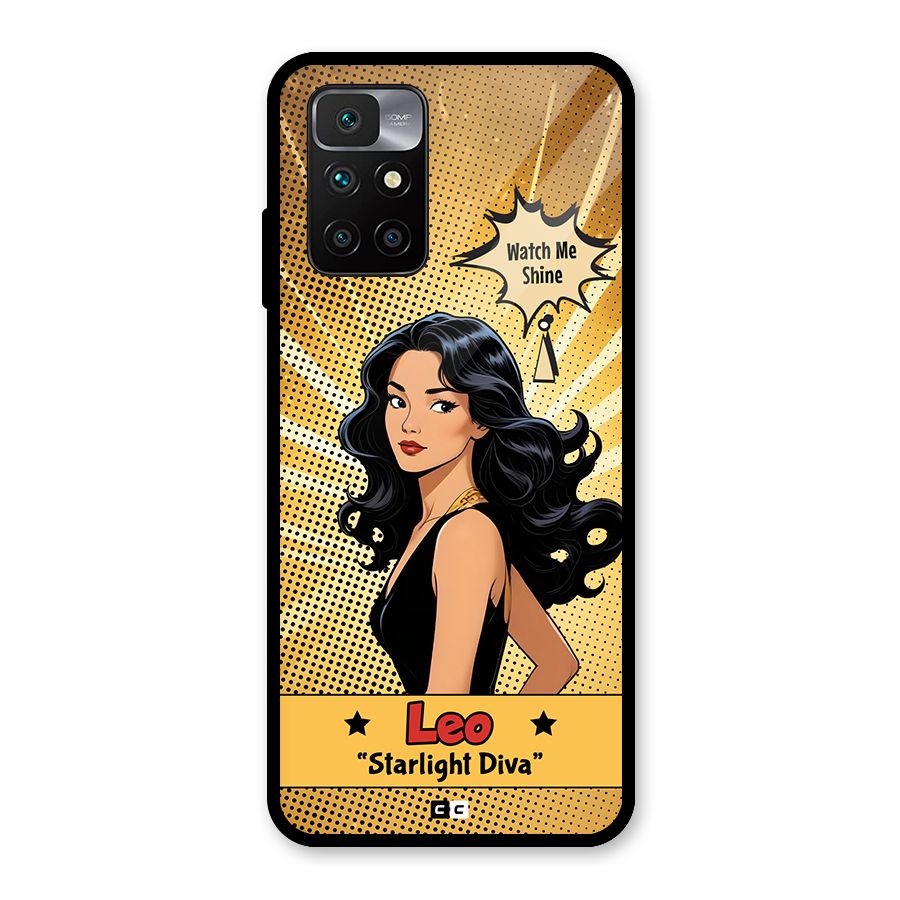 Diva Leo Glass Back Case for Redmi 10 Prime