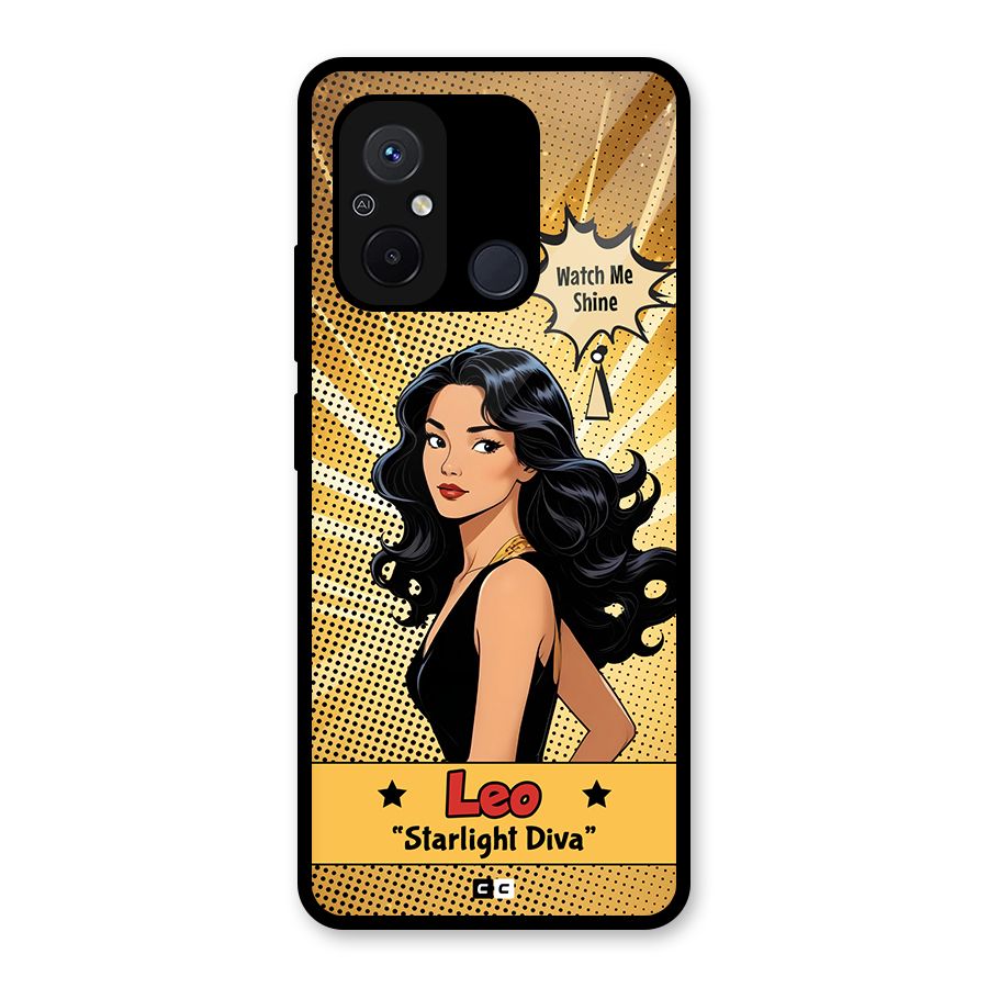 Diva Leo Glass Back Case for Redmi 12C