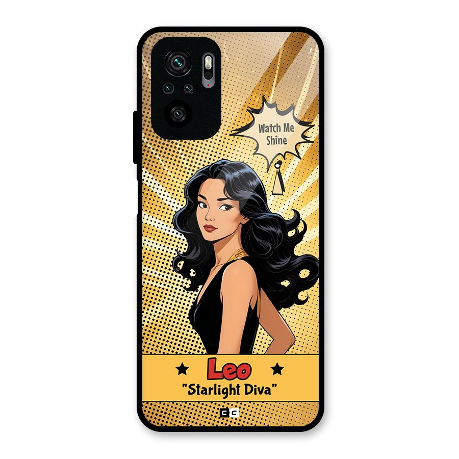 Diva Leo Glass Back Case for Redmi Note 10S