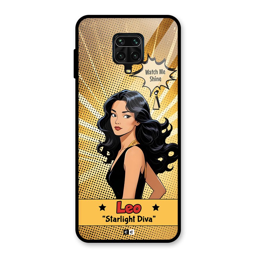 Diva Leo Glass Back Case for Redmi Note 9 Pro