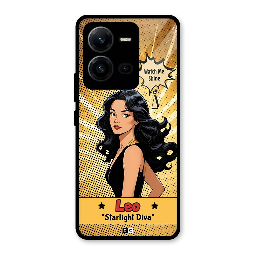 Diva Leo Glass Back Case for Vivo V25