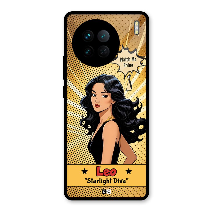 Diva Leo Glass Back Case for Vivo X90