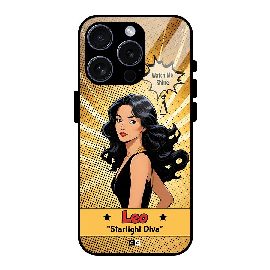 Diva Leo Glass Back Case for iPhone 15 Pro