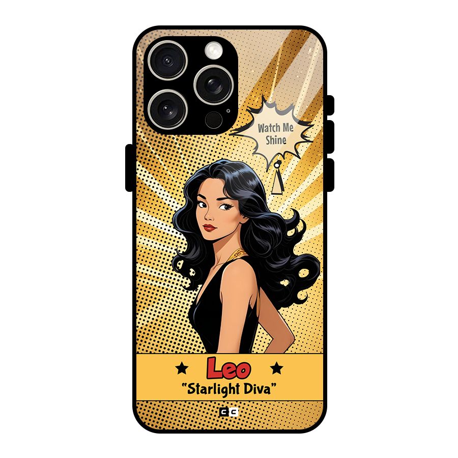 Diva Leo Glass Back Case for iPhone 15 Pro Max