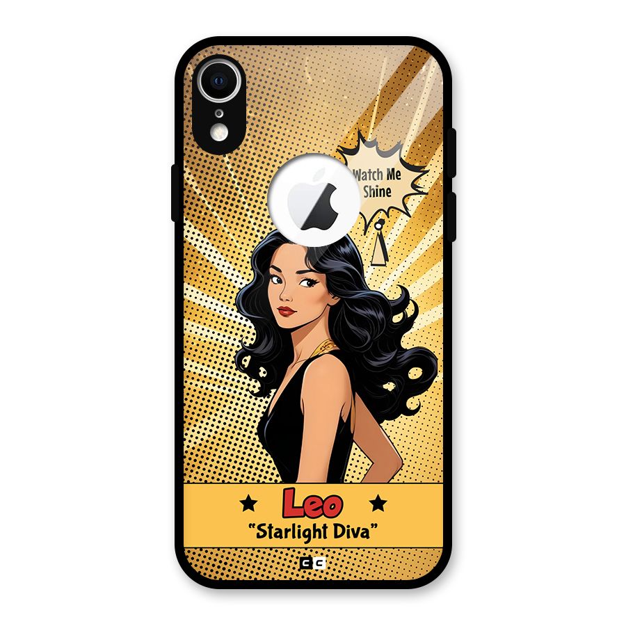 Diva Leo Glass Back Case for iPhone XR Logo Cut