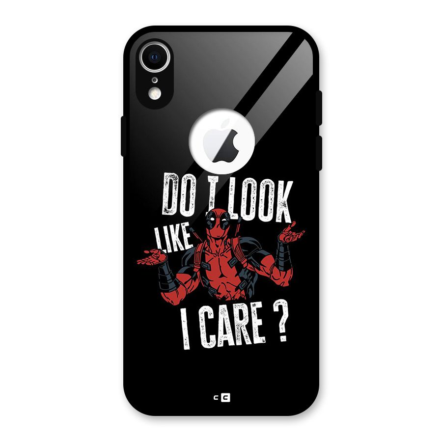 Do I Care Glass Back Case for iPhone XR Logo Cut