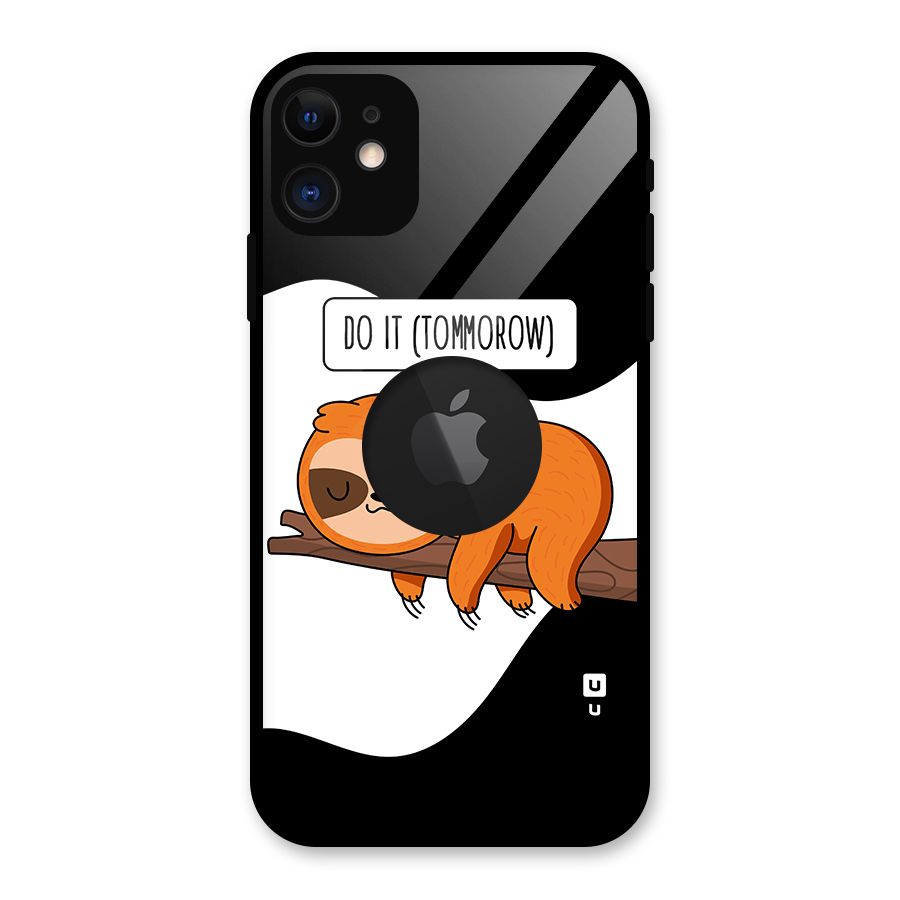 Do It Tommorow Glass Back Case for iPhone 11 Logo Cut