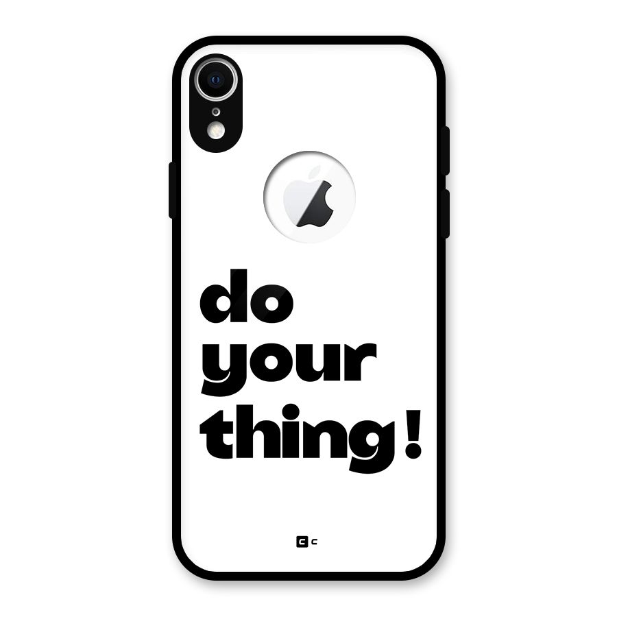 Do Your Thing Glass Back Case for iPhone XR Logo Cut