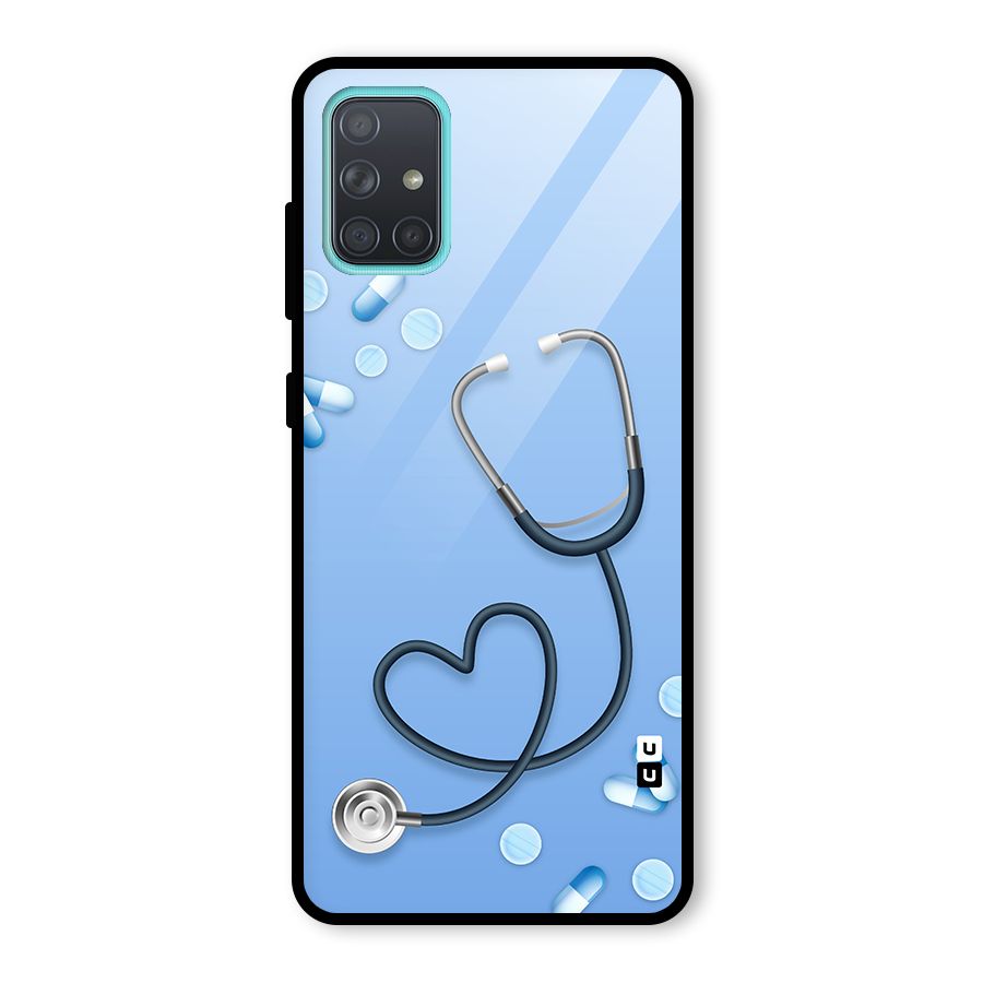 Doctors Stethoscope Glass Back Case for Galaxy A71