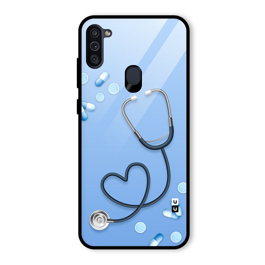 Doctors Stethoscope Glass Back Case for Galaxy M11