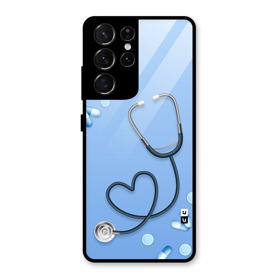 Doctors Stethoscope Glass Back Case for Galaxy S21 Ultra 5G