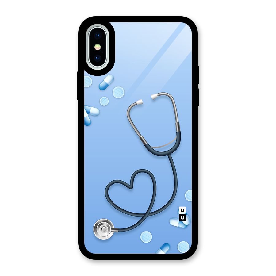 Doctors Stethoscope Glass Back Case for iPhone X