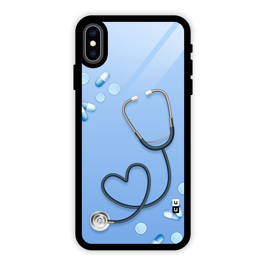 Doctors Stethoscope Glass Back Case for iPhone XS Max