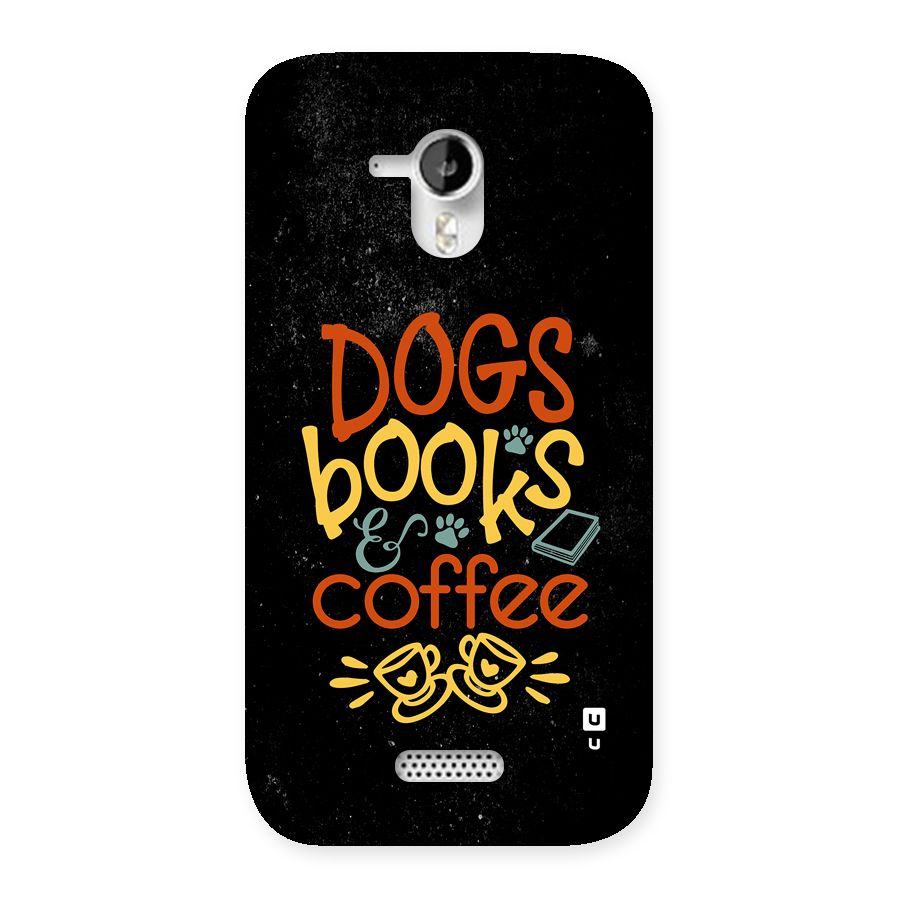 Dogs Books Coffee Back Case for Canvas HD A116
