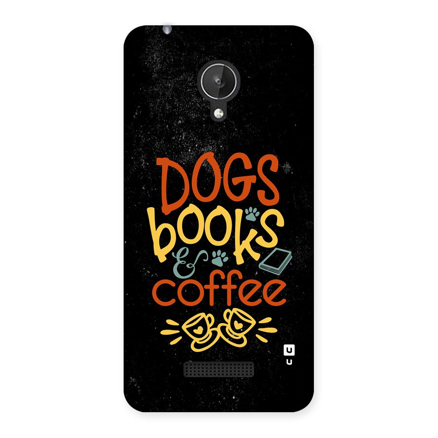 Dogs Books Coffee Back Case for Canvas Spark Q380