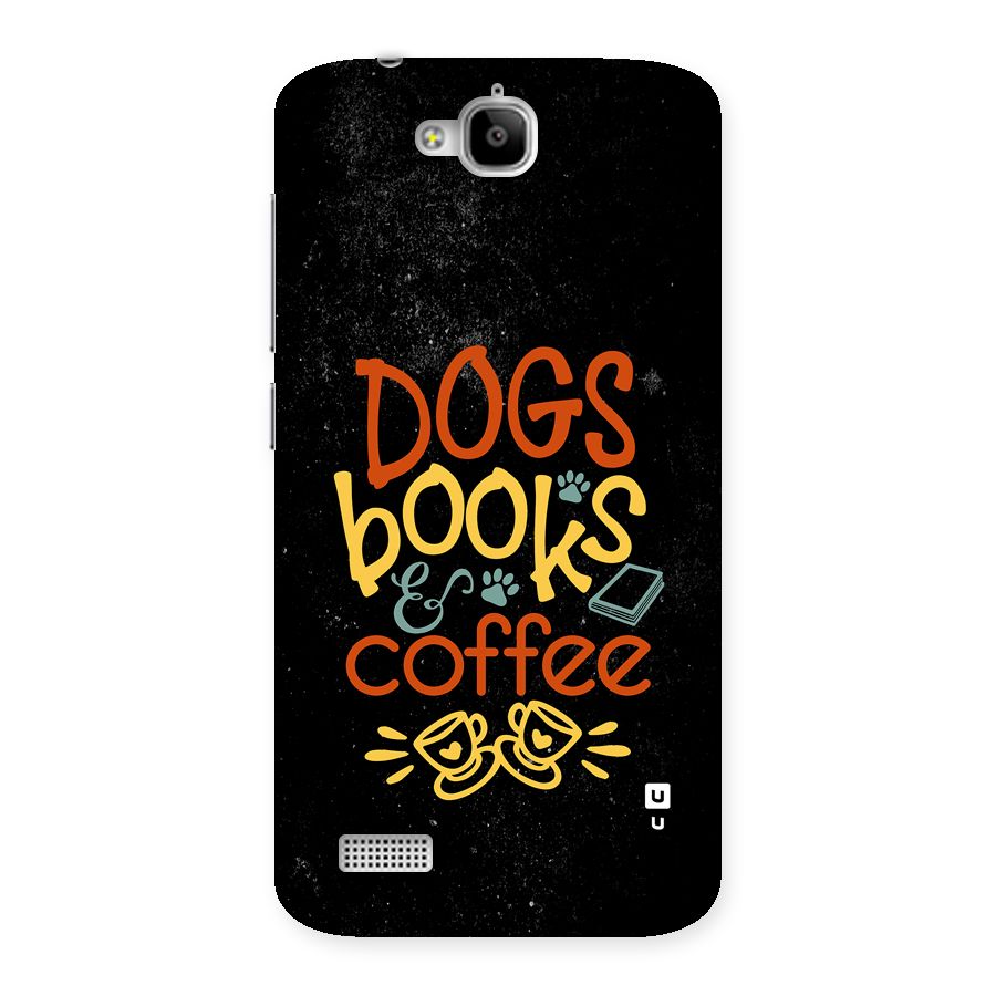 Dogs Books Coffee Back Case for Honor Holly