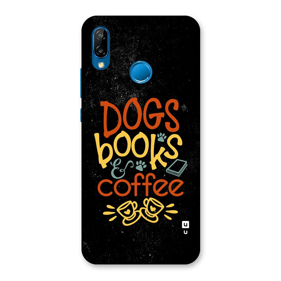 Dogs Books Coffee Back Case for Huawei P20 Lite