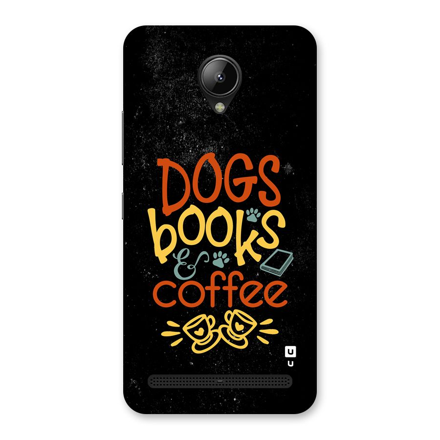 Dogs Books Coffee Back Case for Lenovo C2