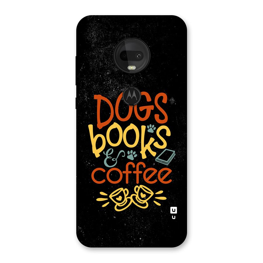 Dogs Books Coffee Back Case for Moto G7