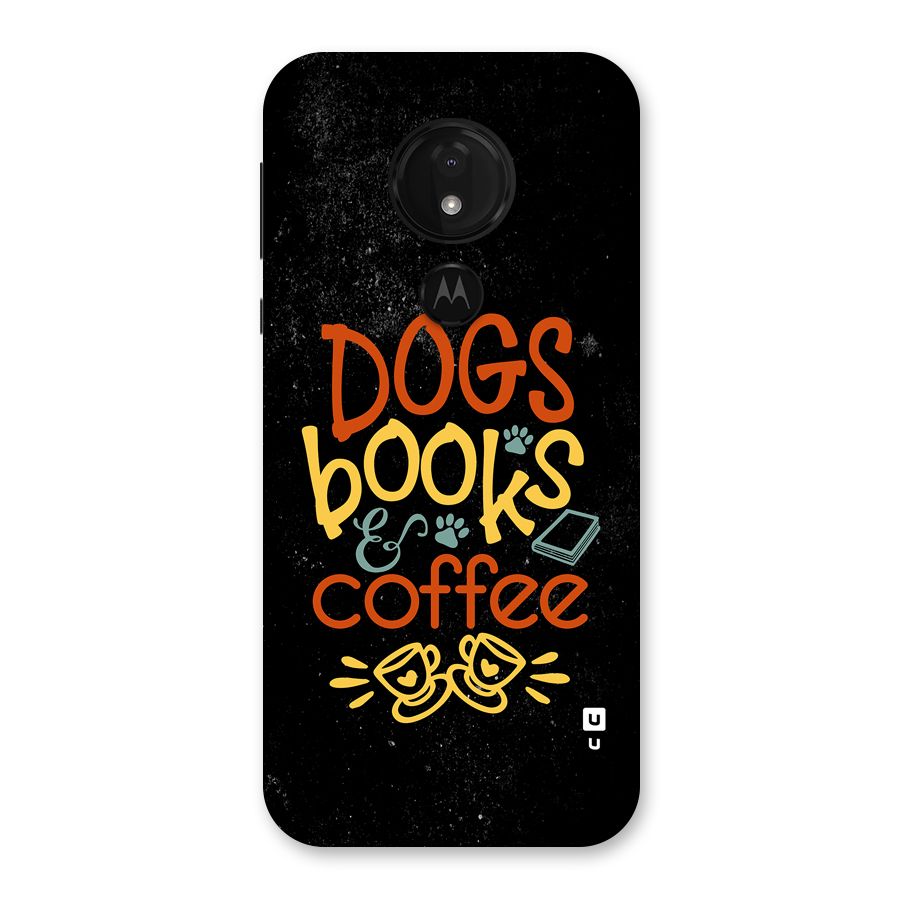 Dogs Books Coffee Back Case for Moto G7 Power