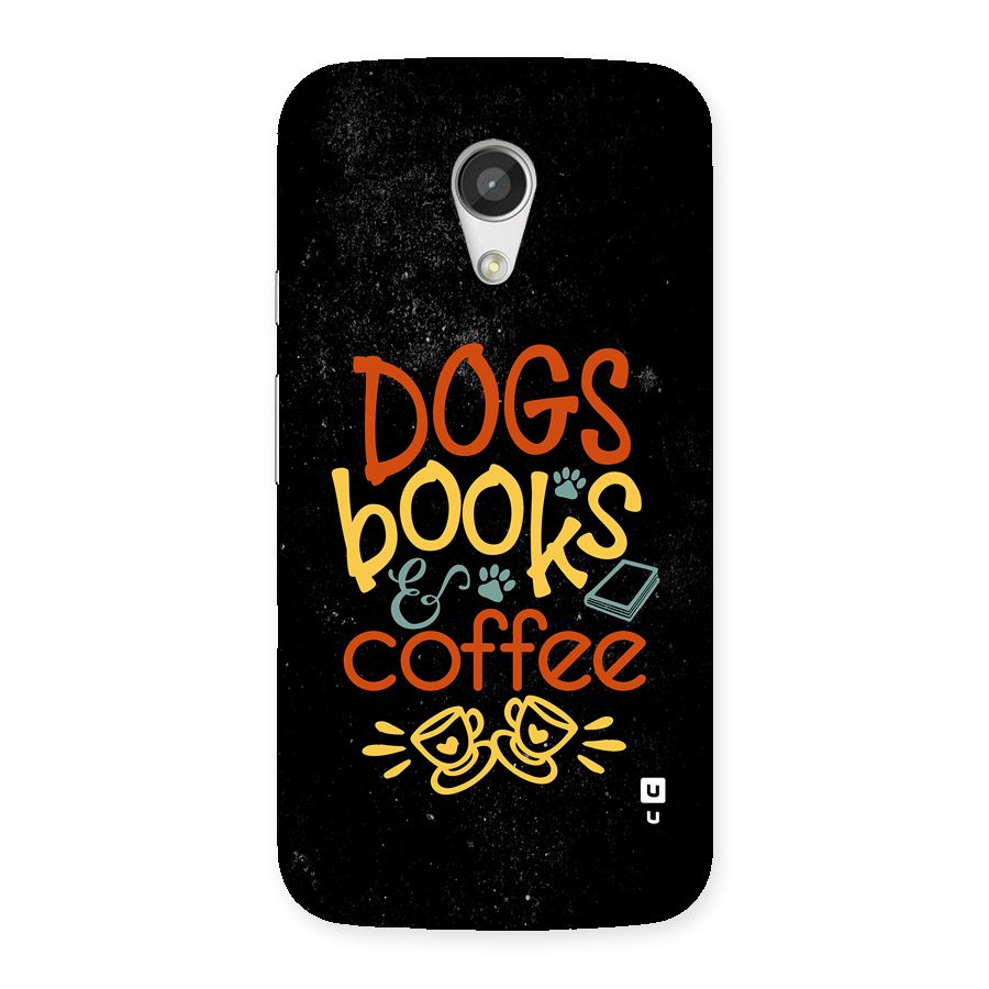 Dogs Books Coffee Back Case for Moto G 2nd Gen