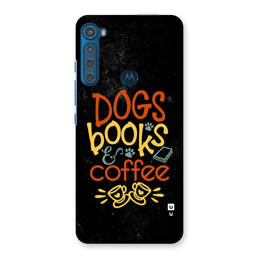 Dogs Books Coffee Back Case for Motorola One Fusion Plus