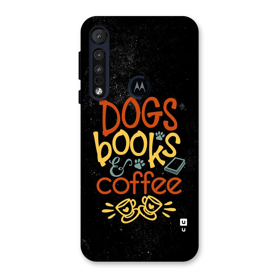 Dogs Books Coffee Back Case for Motorola One Macro