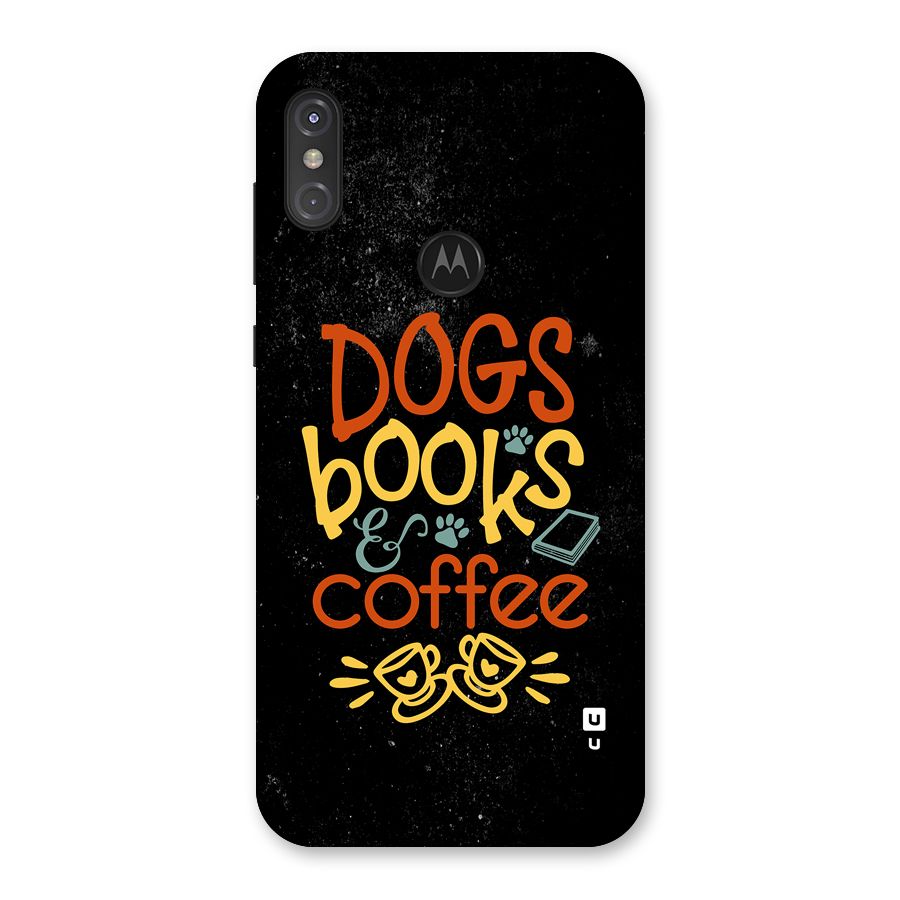 Dogs Books Coffee Back Case for Motorola One Power
