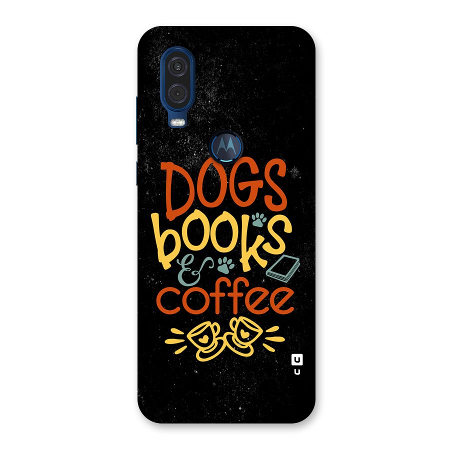 Dogs Books Coffee Back Case for Motorola One Vision