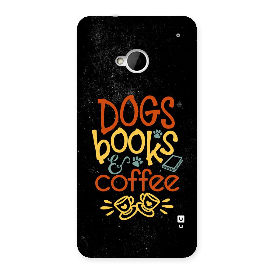 Dogs Books Coffee Back Case for One M7 (Single Sim)