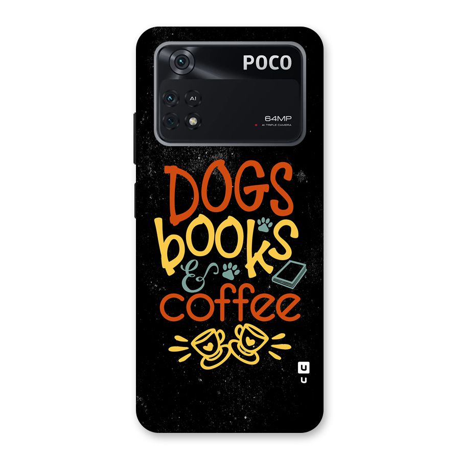Dogs Books Coffee Back Case for Poco M4 Pro 4G