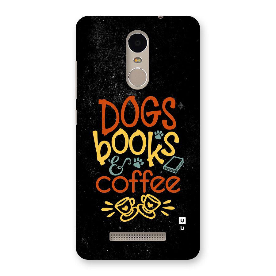 Dogs Books Coffee Back Case for Redmi Note 3