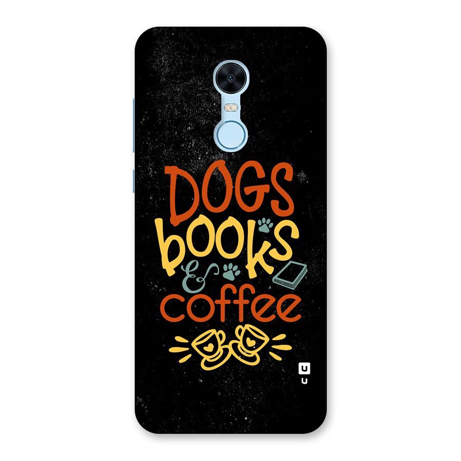 Dogs Books Coffee Back Case for Redmi Note 5