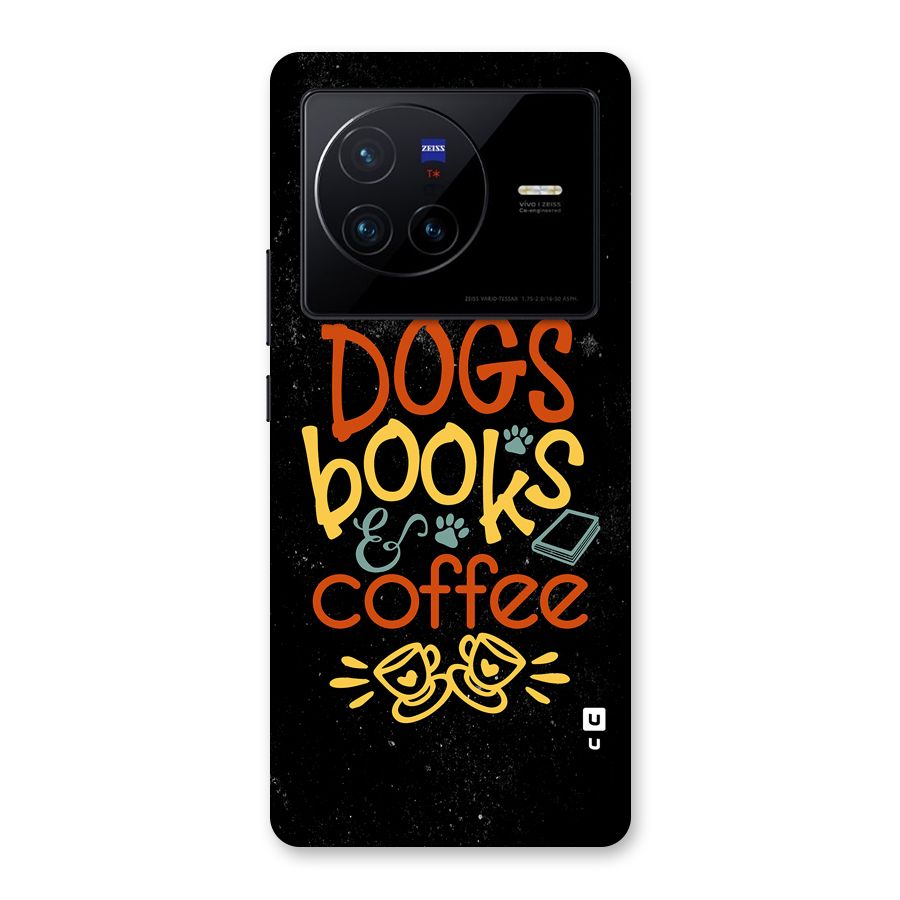 Dogs Books Coffee Back Case for Vivo X80