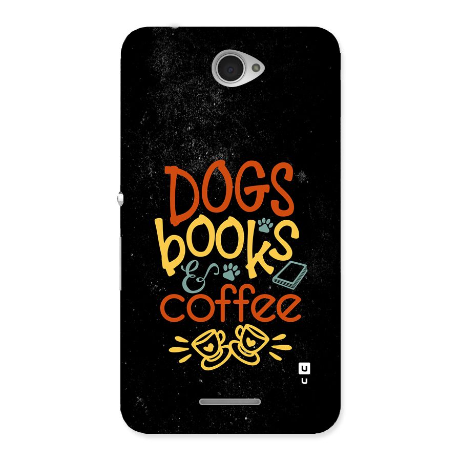 Dogs Books Coffee Back Case for Xperia E4