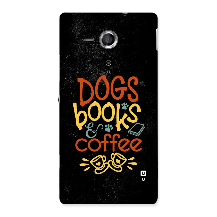 Dogs Books Coffee Back Case for Xperia Sp