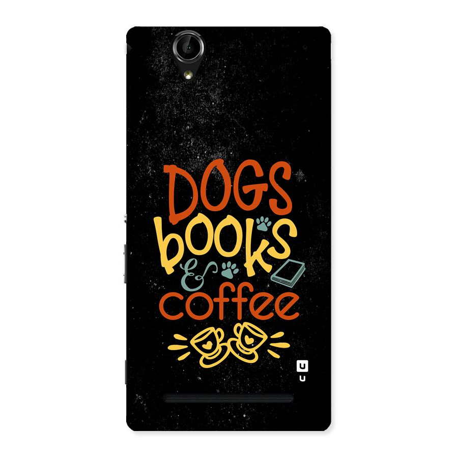 Dogs Books Coffee Back Case for Xperia T2