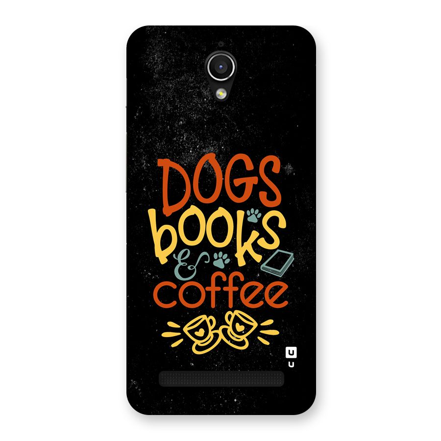 Dogs Books Coffee Back Case for Zenfone Go