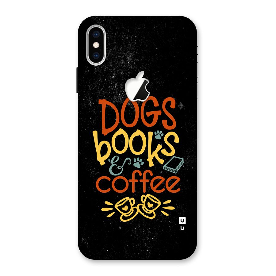 Dogs Books Coffee Back Case for iPhone XS Max Apple Cut