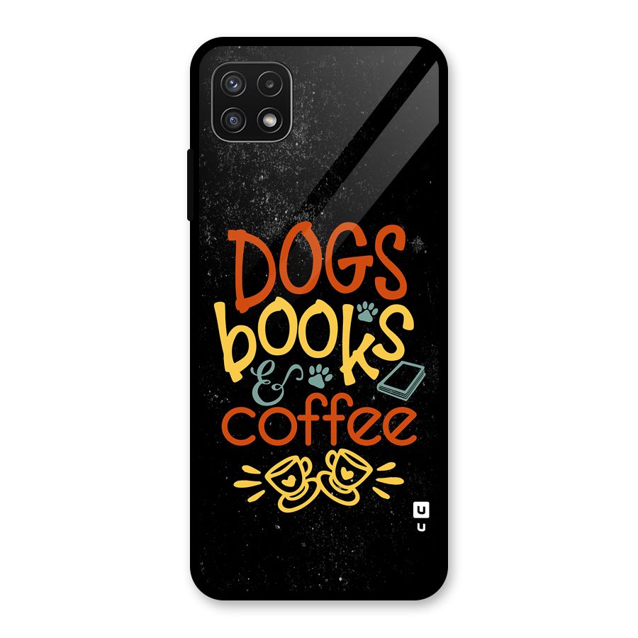 Dogs Books Coffee Glass Back Case for Galaxy A22 5G