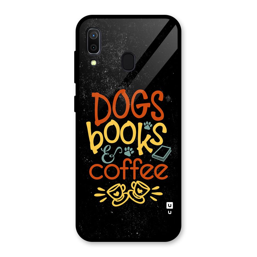 Dogs Books Coffee Glass Back Case for Galaxy A30