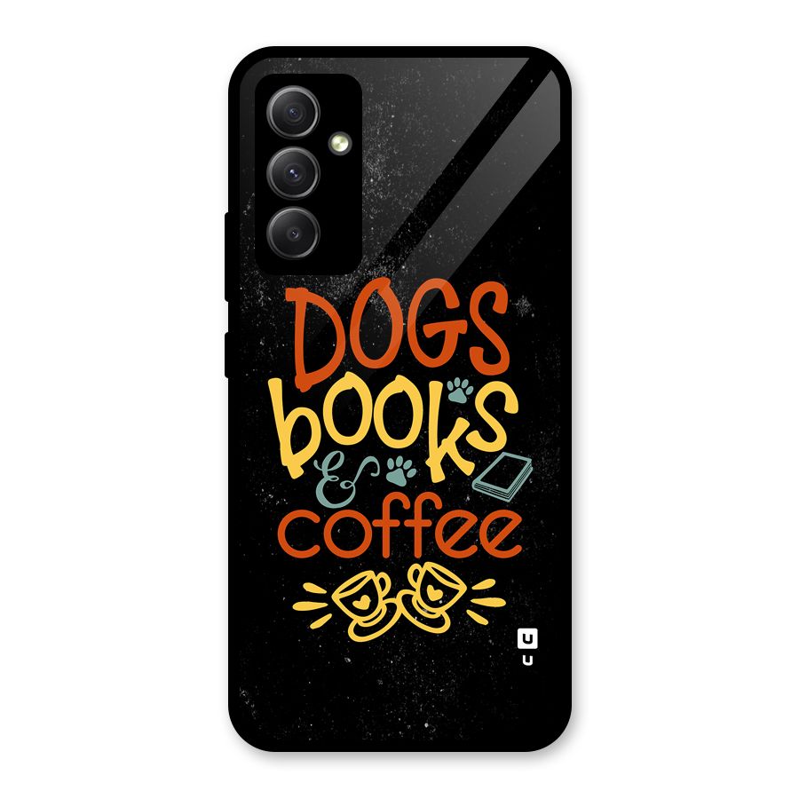 Dogs Books Coffee Glass Back Case for Galaxy A34