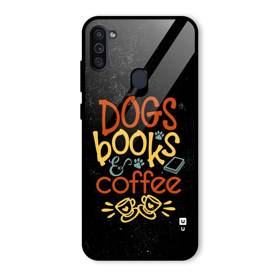 Dogs Books Coffee Glass Back Case for Galaxy M11