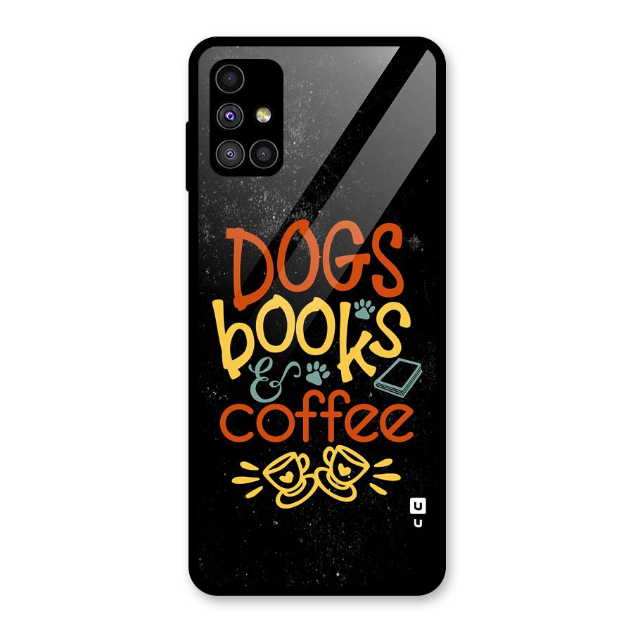 Dogs Books Coffee Glass Back Case for Galaxy M51