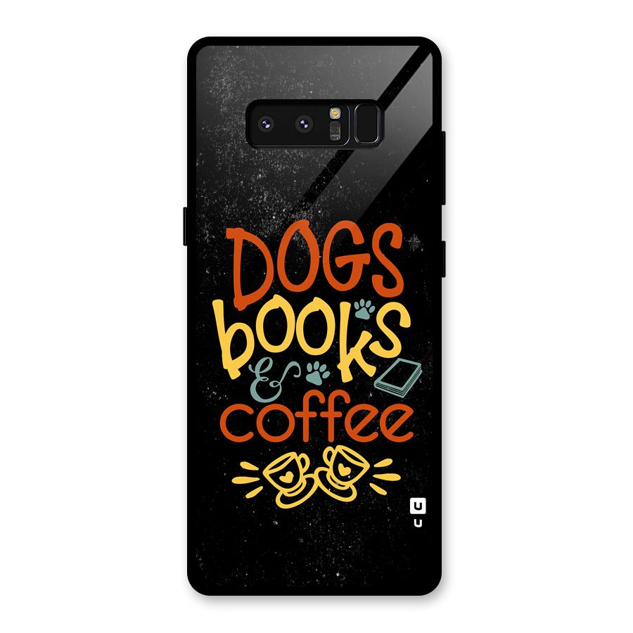 Dogs Books Coffee Glass Back Case for Galaxy Note 8