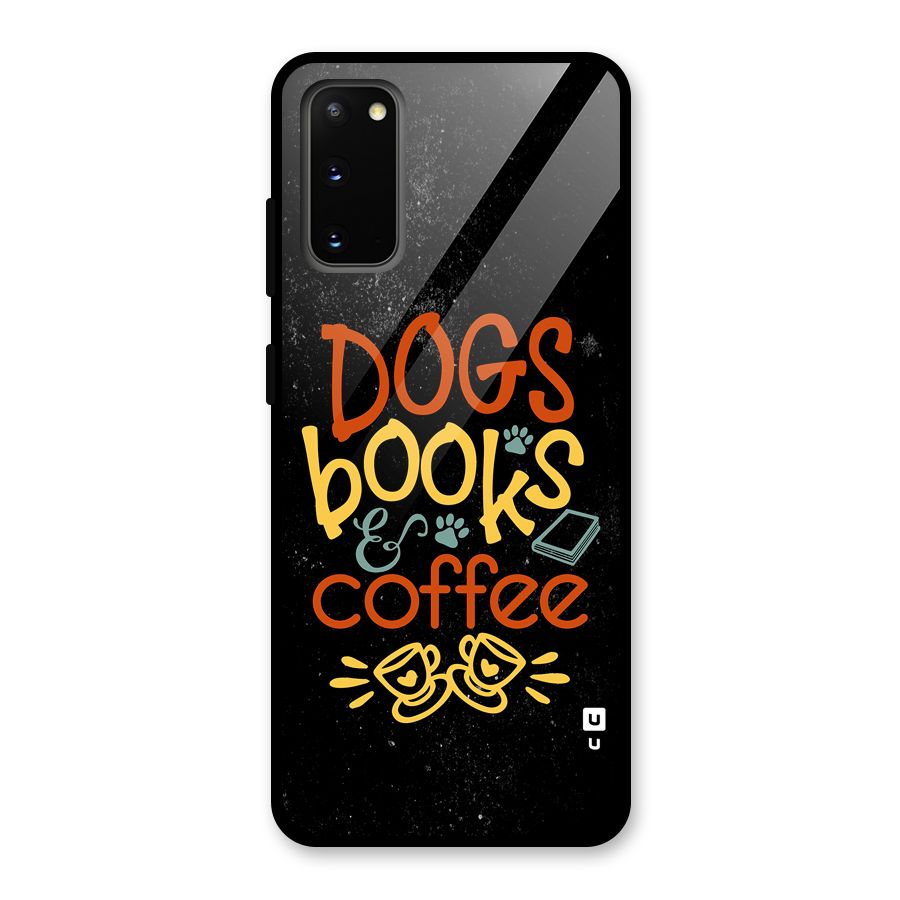 Dogs Books Coffee Glass Back Case for Galaxy S20