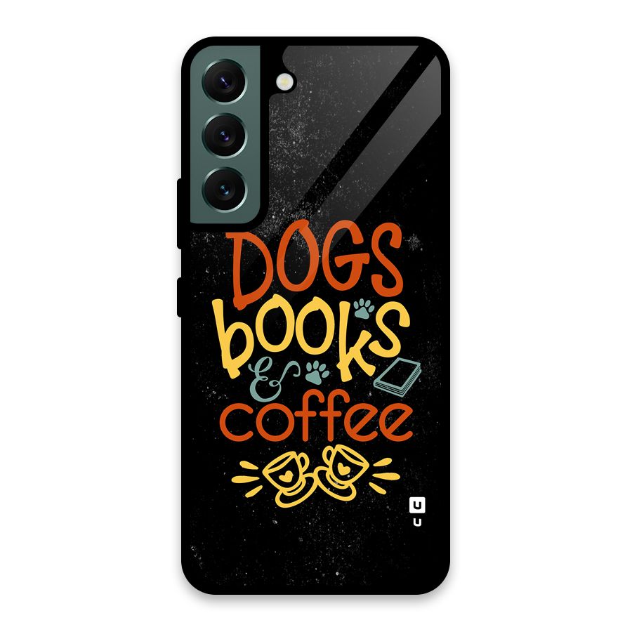 Dogs Books Coffee Glass Back Case for Galaxy S22 5G