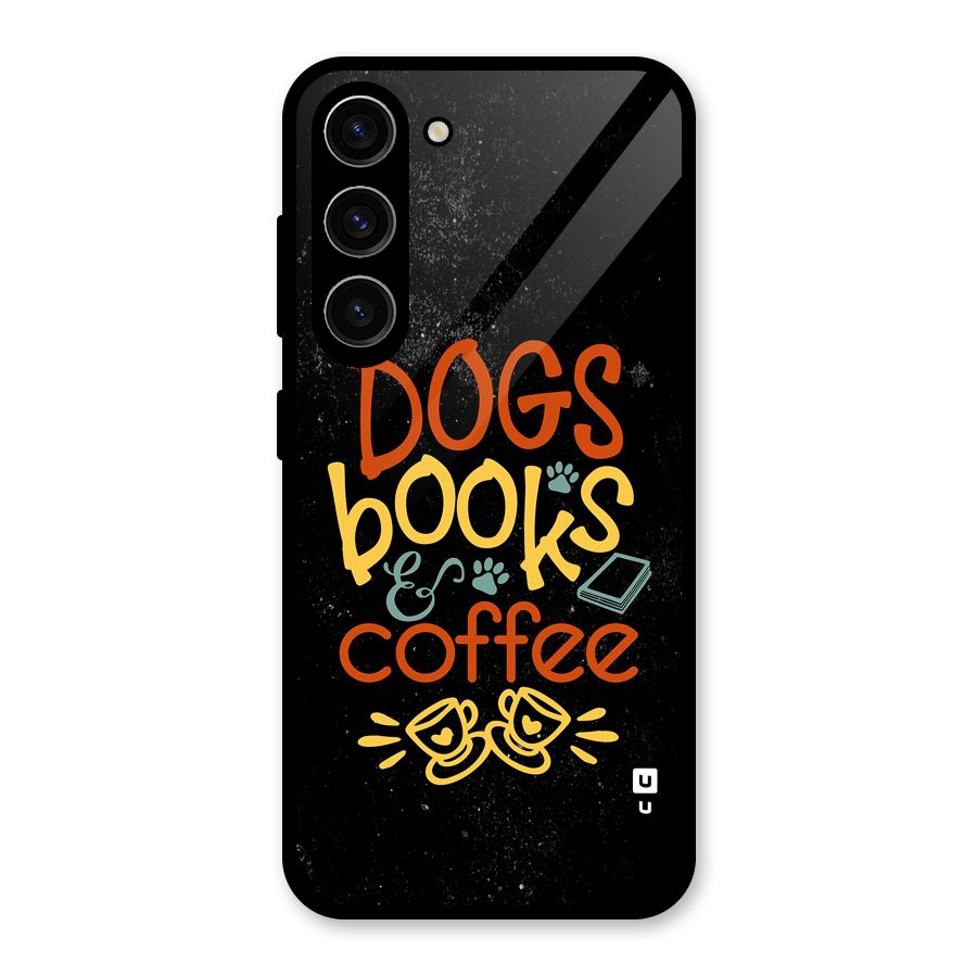 Dogs Books Coffee Glass Back Case for Galaxy S23