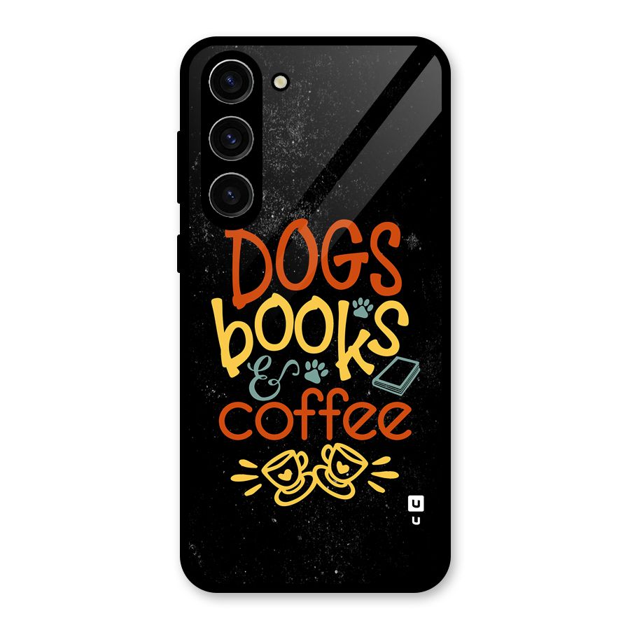 Dogs Books Coffee Glass Back Case for Galaxy S23 Plus