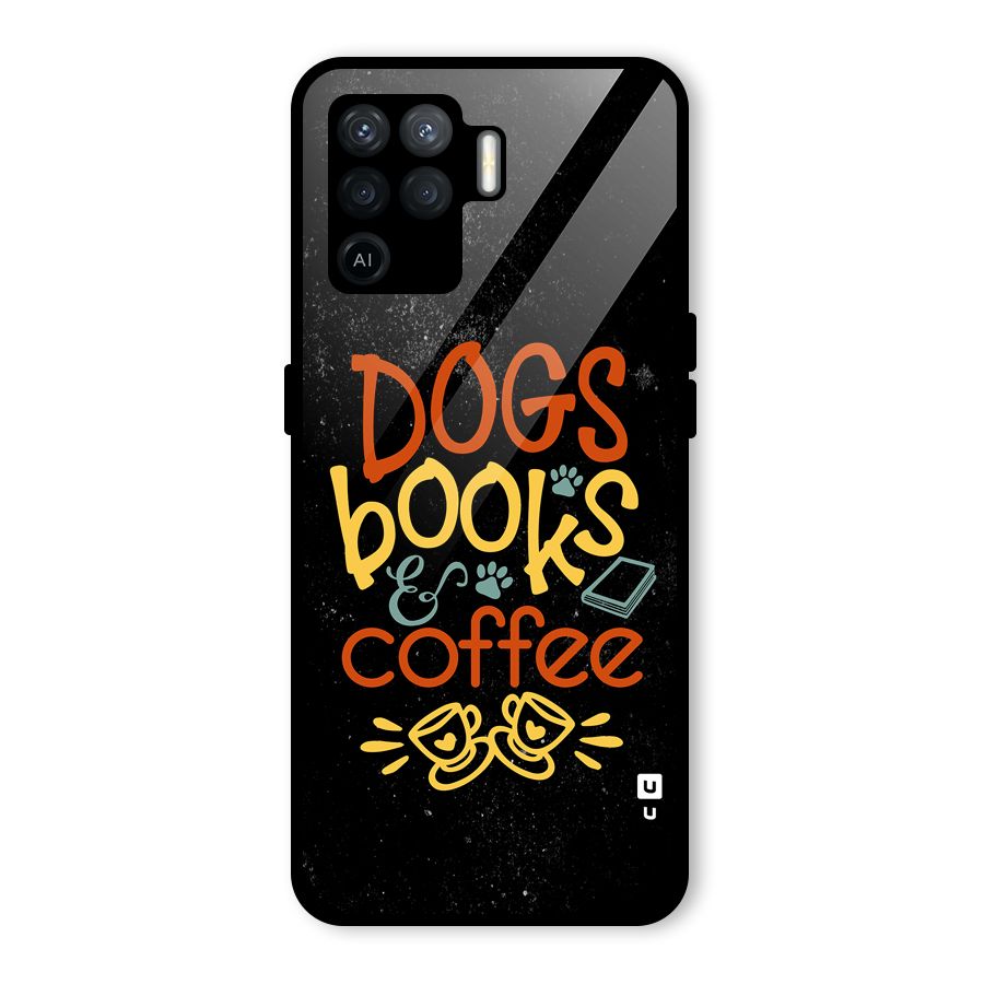 Dogs Books Coffee Glass Back Case for Oppo F19 Pro